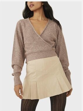 Free People Going for Gold Sweater Rose Gold Small